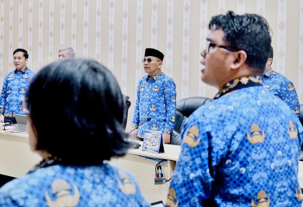 Bupati Simalungun Anton Achmad Saragih saat mengikuti entry meeting pemeriksaan LKPD yang digelar secara daring oleh Badan Pemeriksa Keuangan Republik Indonesia (BPK), Kamis (2/4/2026). Foto: Dinas Kominfo Simalungun Bupati Simalungun Anton Achmad Saragih saat mengikuti entry meeting pemeriksaan LKPD yang digelar secara daring oleh Badan Pemeriksa Keuangan Republik Indonesia (BPK), Kamis (2/4/2026). Foto: Dinas Kominfo Simalungun